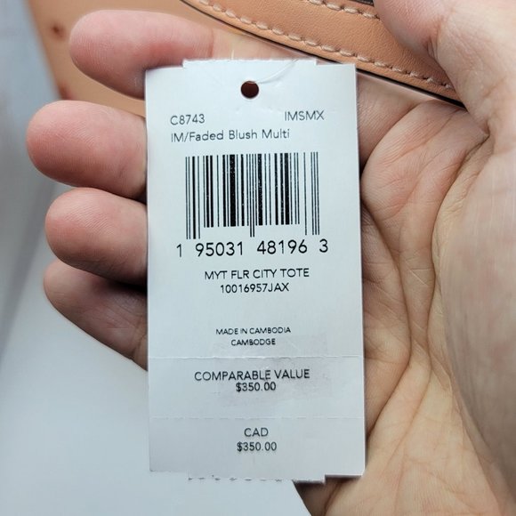 Coach Mystical Floral Print City Tote C8743 Faded Blush Multi - Picture 8 of 8